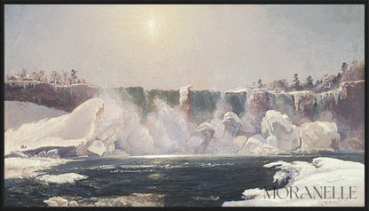 Jasper Francis Cropsey, Niagara Falls in Winter – full painting reproduction, digital download for Samsung Frame TV.