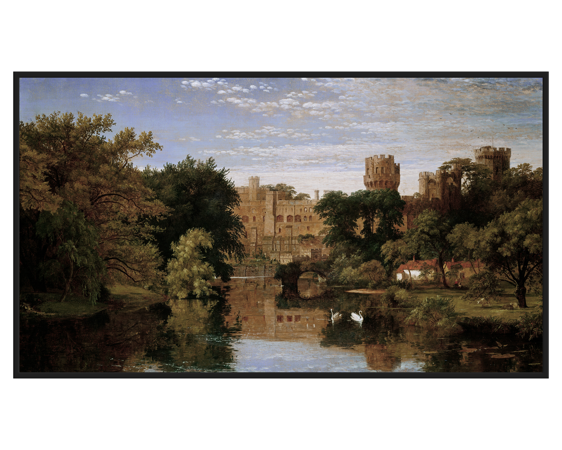 Jasper Francis Cropsey, Warwick Castle, England – full painting reproduction, digital download for Samsung Frame TV.