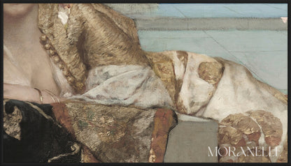 Jean-Joseph Benjamin-Constant, Favorite of the Emir. Close-up details of the garment fabric worn by one of the women.