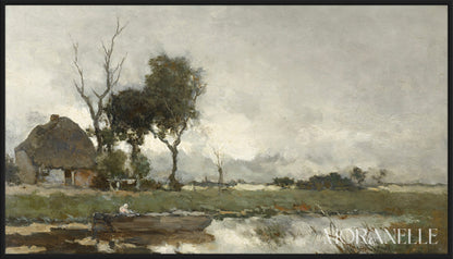 Johan Hendrik Weissenbruch, Herfstlandschap – full painting reproduction, digital download for Samsung Frame TV.