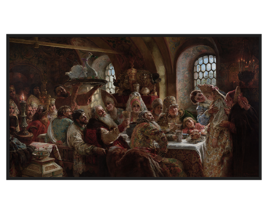 Konstantin Makovsky, A Boyar Wedding Feast – full painting reproduction, digital download for Samsung Frame TV.