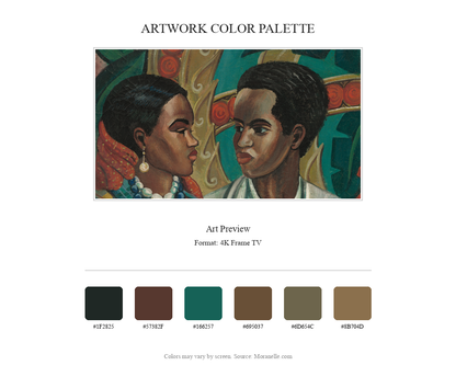 Color palette featuring dominant colors: red, green, and blue.