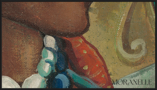 Detail from a Couple Portrait, showing a close-up of the woman’s neck.