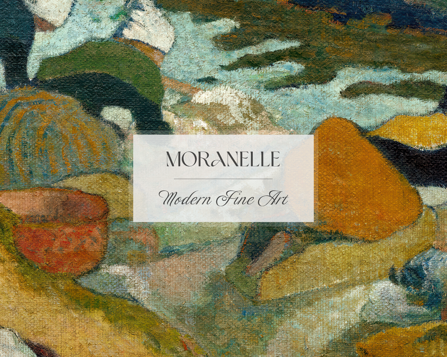 Paul Gauguin, Les Lavandières, Arles –close-up view highlighting texture, brushwork, and fine details of the painting.