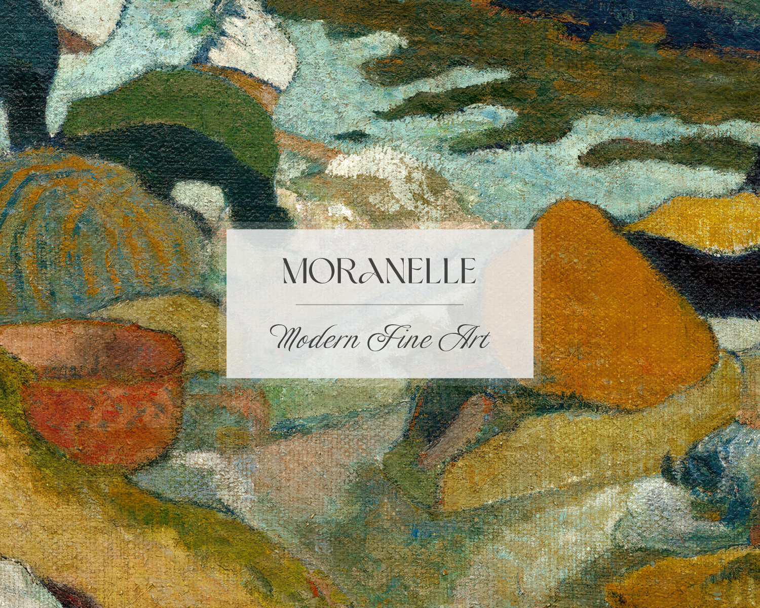 Paul Gauguin, Les Lavandières, Arles –close-up view highlighting texture, brushwork, and fine details of the painting.