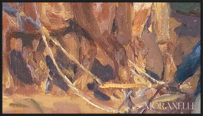 Peter Hansen, The Plowman Turns – painting details, digital download for Samsung Frame TV.