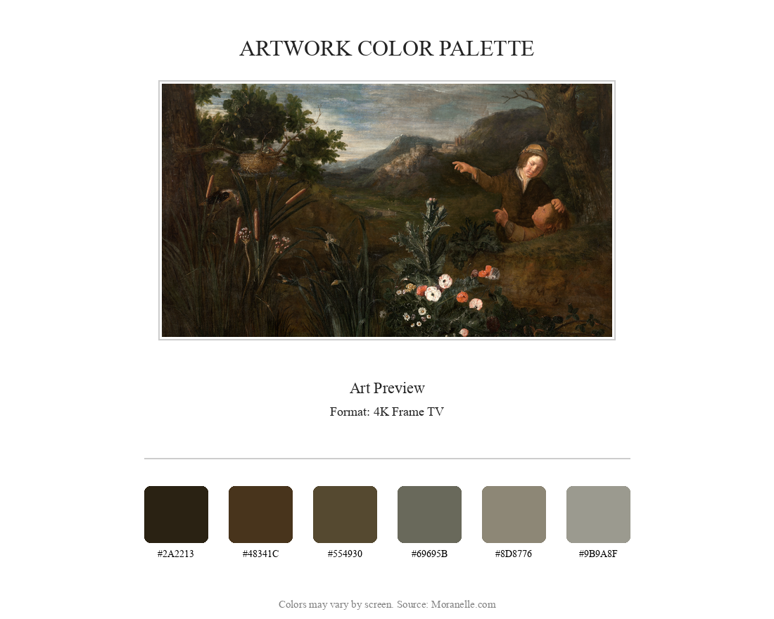 Peter Snijers The Birds Nest - curated color palette inspired by the original artwork, ideal for home decor coordination.