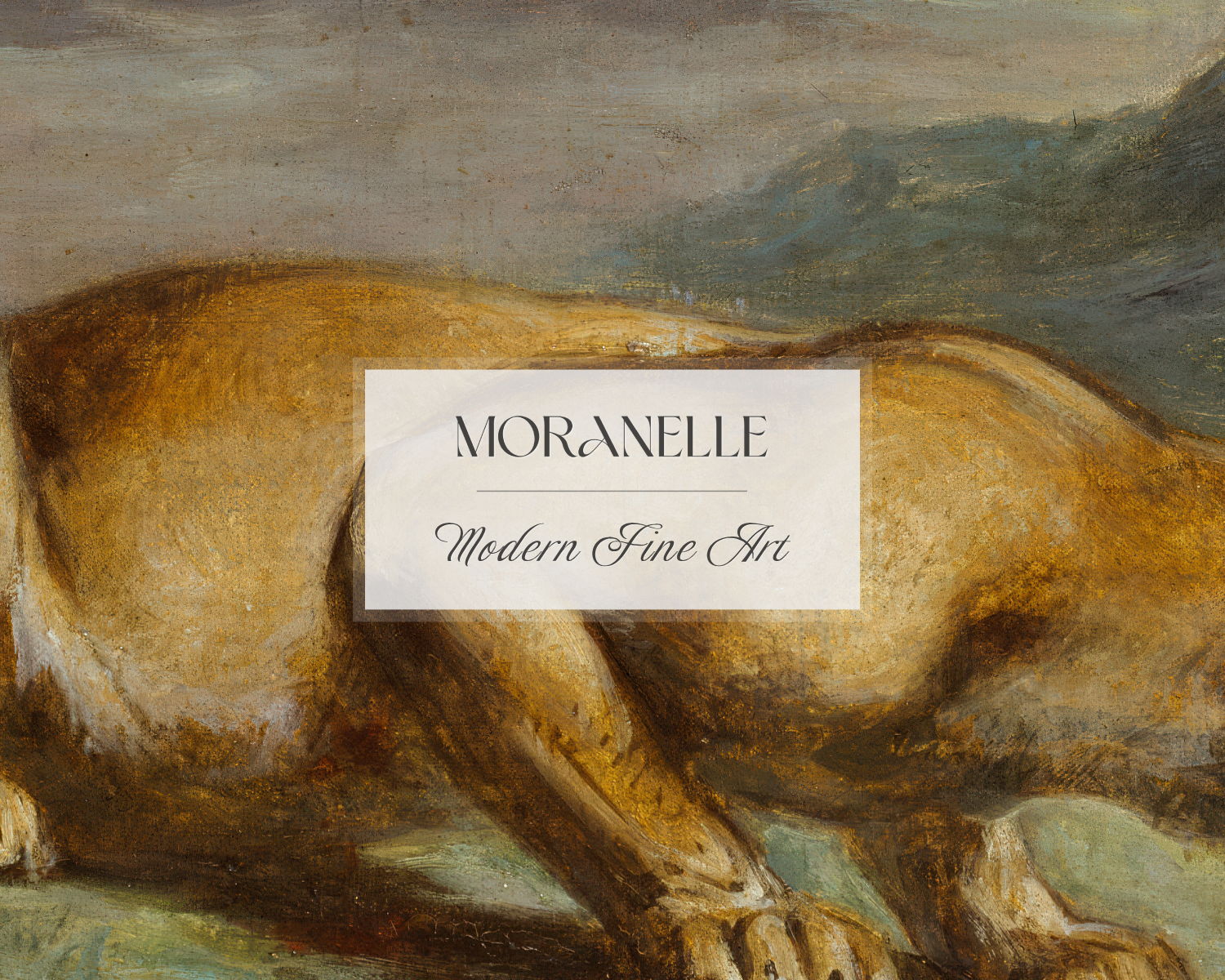 Pierre Andrieu, Lionne blessée - close-up view highlighting texture, brushwork, and fine details of the painting.