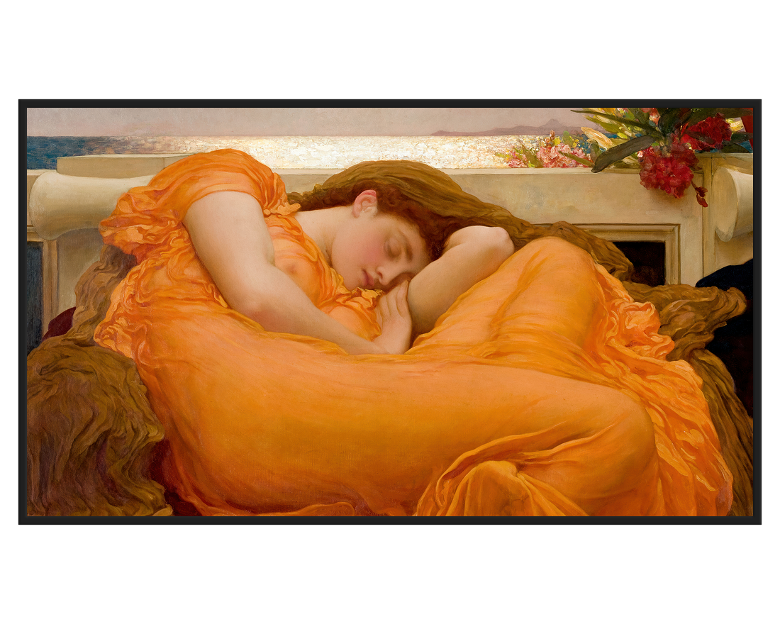 Sir Frederic Leighton, Flaming June – full painting reproduction, digital download for Samsung Frame TV.