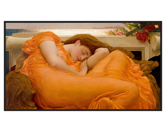 Sir Frederic Leighton, Flaming June – full painting reproduction, digital download for Samsung Frame TV.