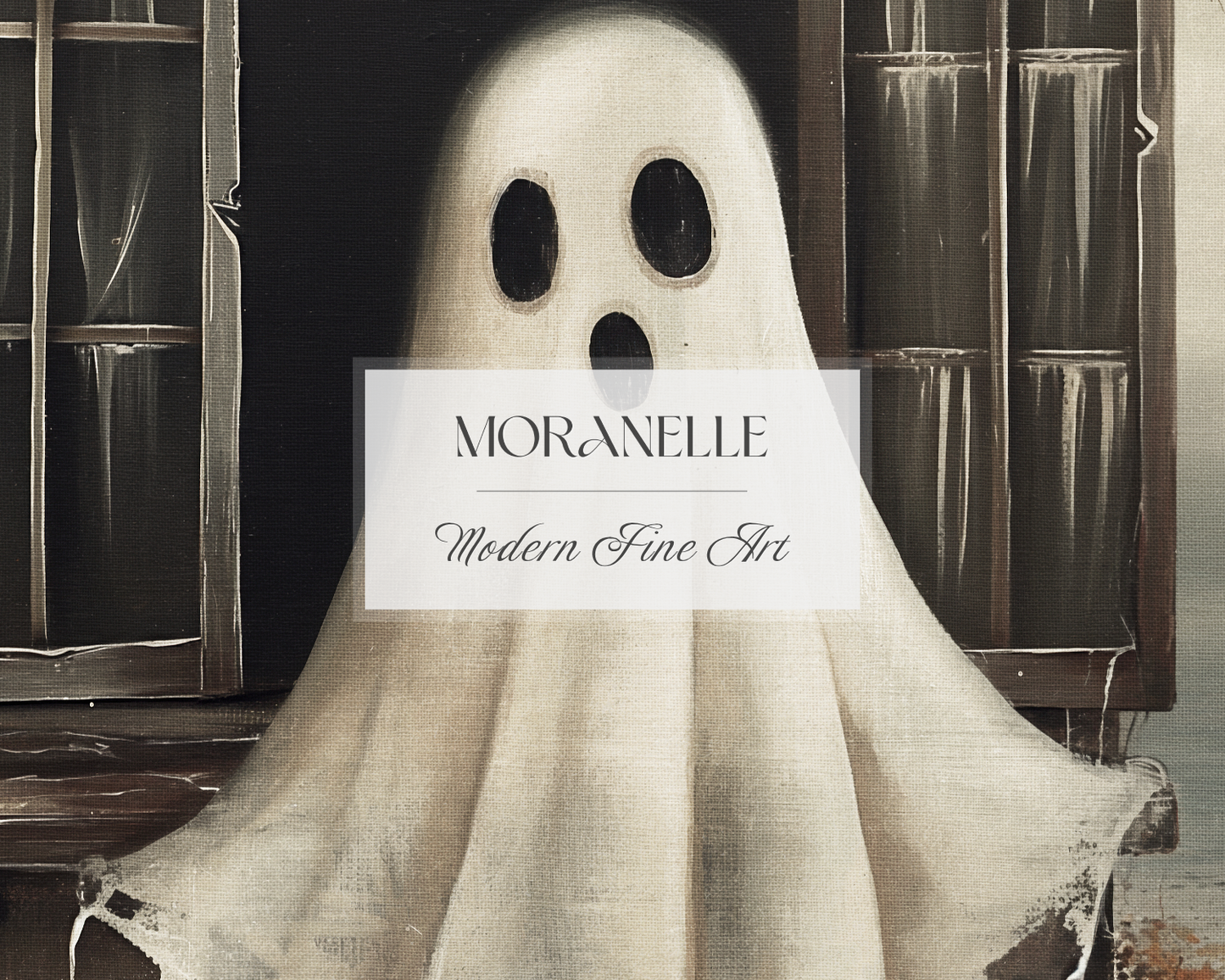 Close-up of the ghost's face, showing its texture and the eerie expression.