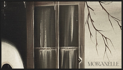 Haunted Ghost Painting - Close-up detail of the artwork with visible surface texture, small features, and clean contours.