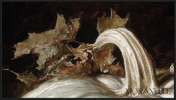 Autumn Pumpkins Painting - Close-up detail of the artwork with visible surface texture, small features, and clean contours.