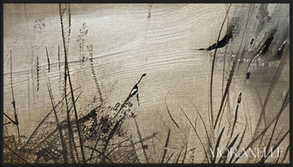 Ghostly Landscape Painting - Close-up detail of the artwork with visible surface texture, small features, and clean contours.