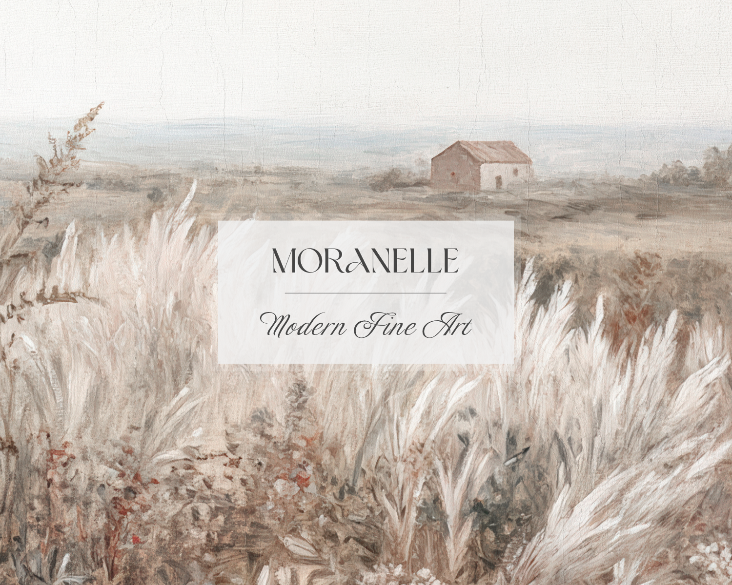 Close-up showing the delicate textures of grasses and subtle details of the distant house.