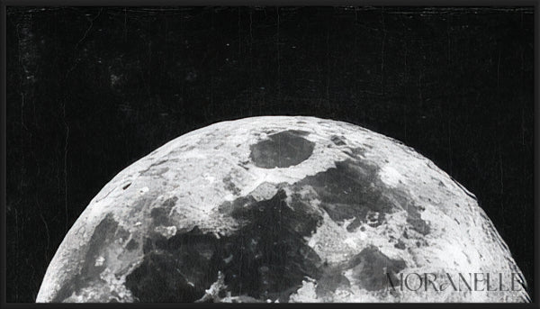 Celestial Moon Painting - Close-up detail of the artwork with visible surface texture, small features, and clean contours.