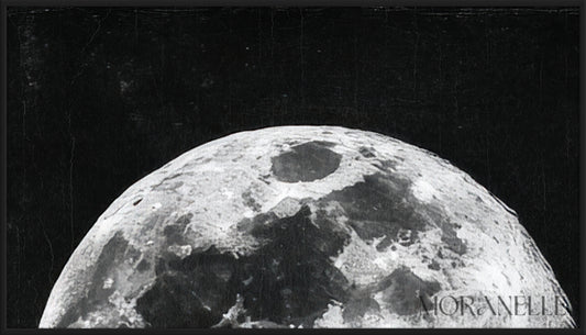 Celestial Moon Painting - Close-up detail of the artwork with visible surface texture, small features, and clean contours.