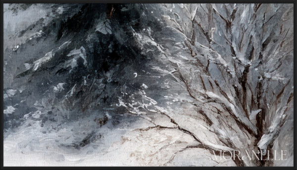 Winter Landscape Painting - Close-up detail of the artwork with visible surface texture, small features, and clean contours.