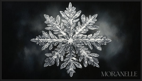 Snowflake Painting featuring an intricate snowflake design on a dark background.