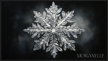 Snowflake Painting featuring an intricate snowflake design on a dark background.