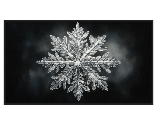 Snowflake Painting featuring an intricate snowflake design on a dark background.