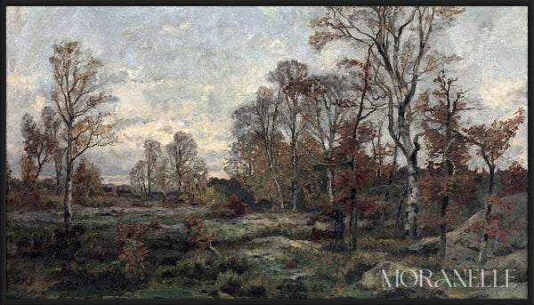 Theodore Baron, Foret de Fontainebleau Soir d Automne - full painting reproduction, digital download for Samsung Frame TV.