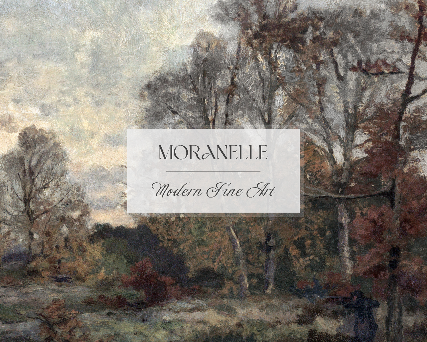 Theodore Baron, Foret de Fontainebleau Soir d Automne - close-up view highlighting texture, brushwork, and fine details of the painting.