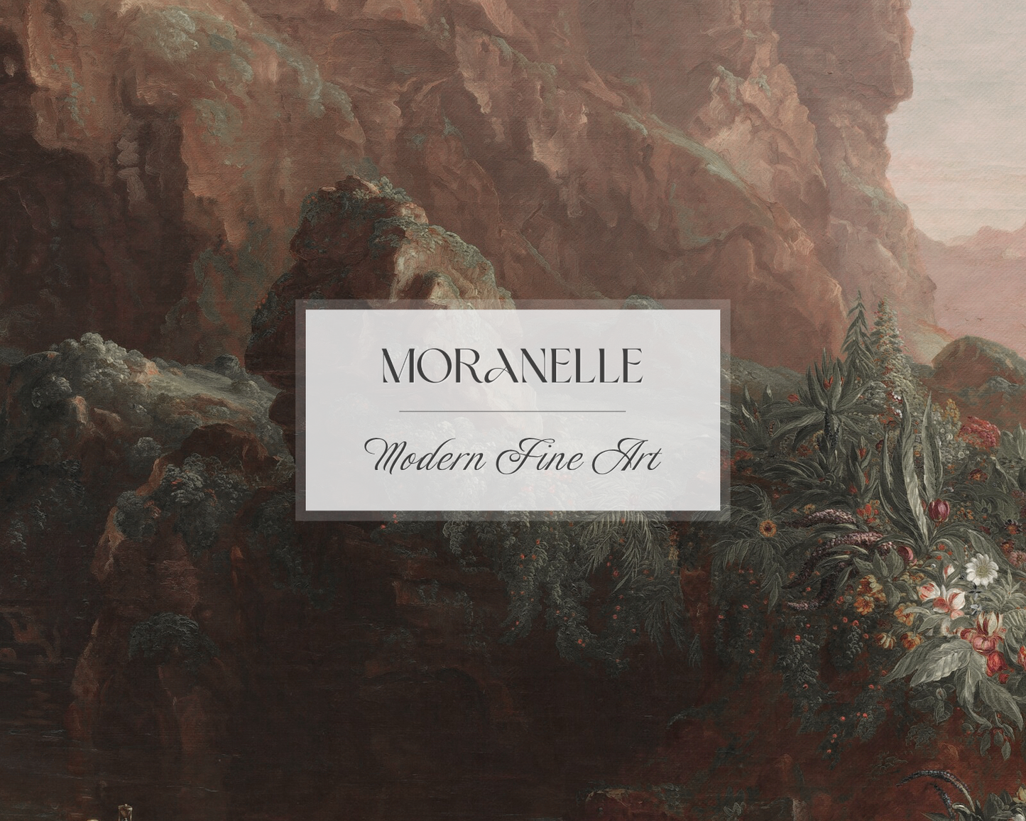 Thomas Cole, The Voyage of Life: Childhood – close-up view highlighting texture, brushwork, and fine details of the painting.