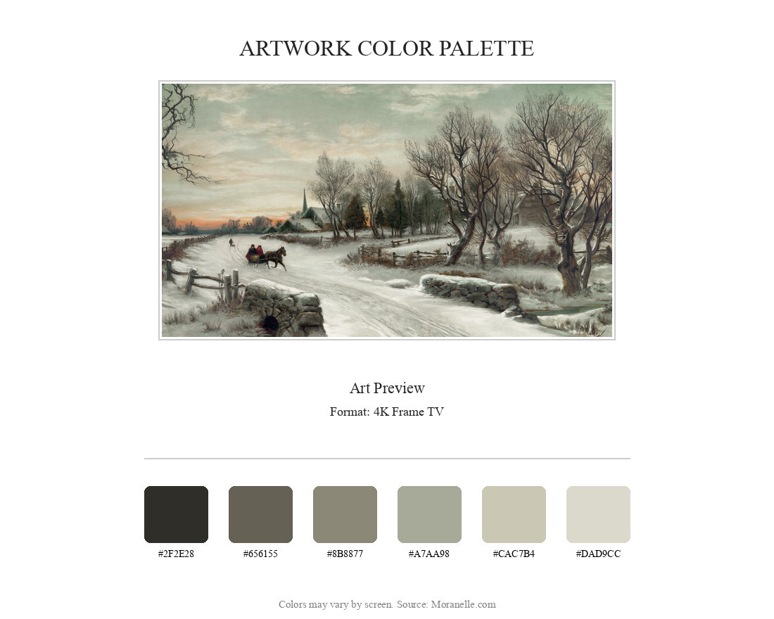 W.C Bauer Christmas Morn - curated color palette inspired by the original artwork, ideal for home decor coordination.