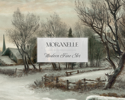 W.C Bauer Christmas Morn - close-up view highlighting texture, brushwork, and fine details of the painting.