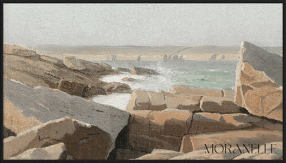 Coastal Rock Painting - Close-up detail of the artwork with visible surface texture, small features, and clean contours.