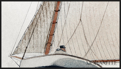 Winslow Homer, Sailing off Gloucester – painting details, digital download for Samsung Frame TV.