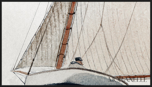 Winslow Homer, Sailing off Gloucester – painting details, digital download for Samsung Frame TV.