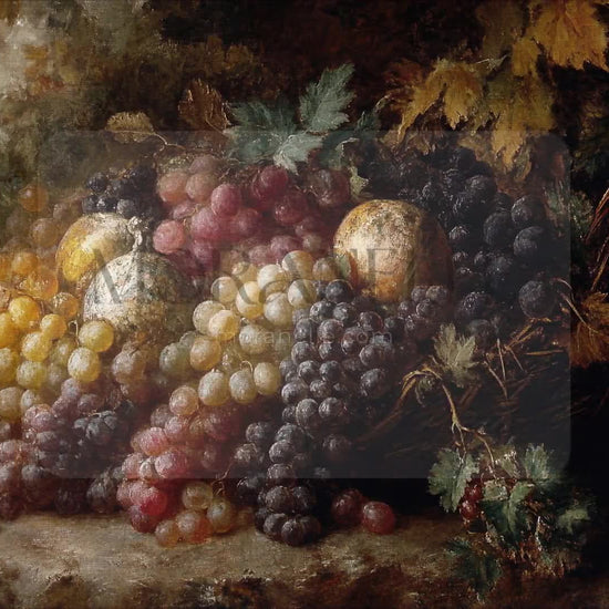 Slow slide showcasing the vibrant arrangement of fruits in the painting.