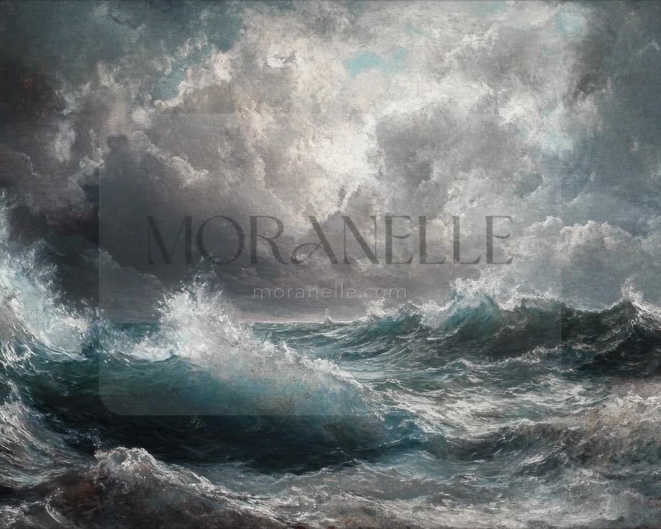 Video of ocean waves painting.