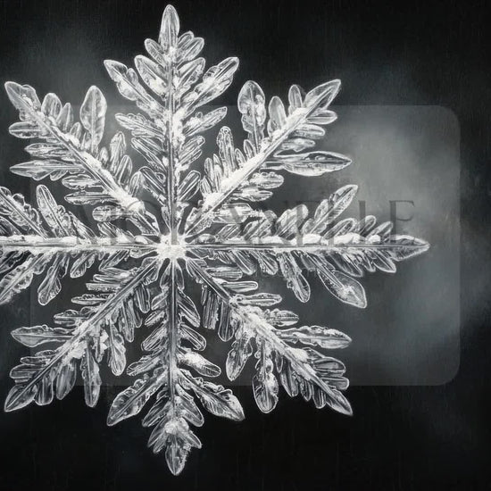 Slow RTL slide showcasing the snowflake painting against a dark backdrop.