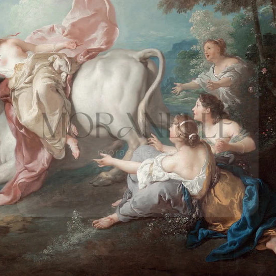 Slow slide of The Abduction of Europa painting, capturing the dramatic scene.