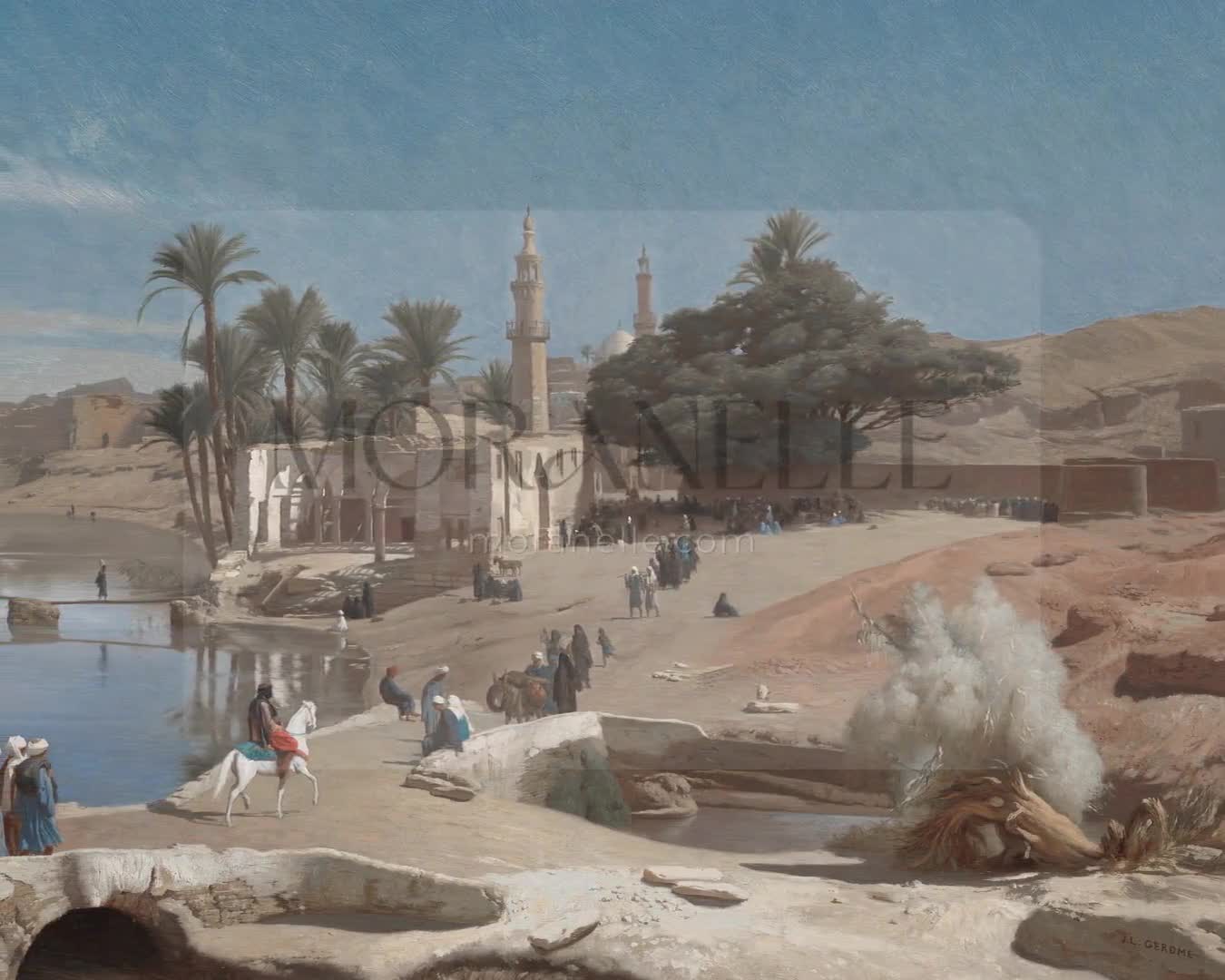 Jean-Léon Gérôme, Vue de Medinet El-Fayoum – short video preview showing how the painting appears on Samsung Frame TV.