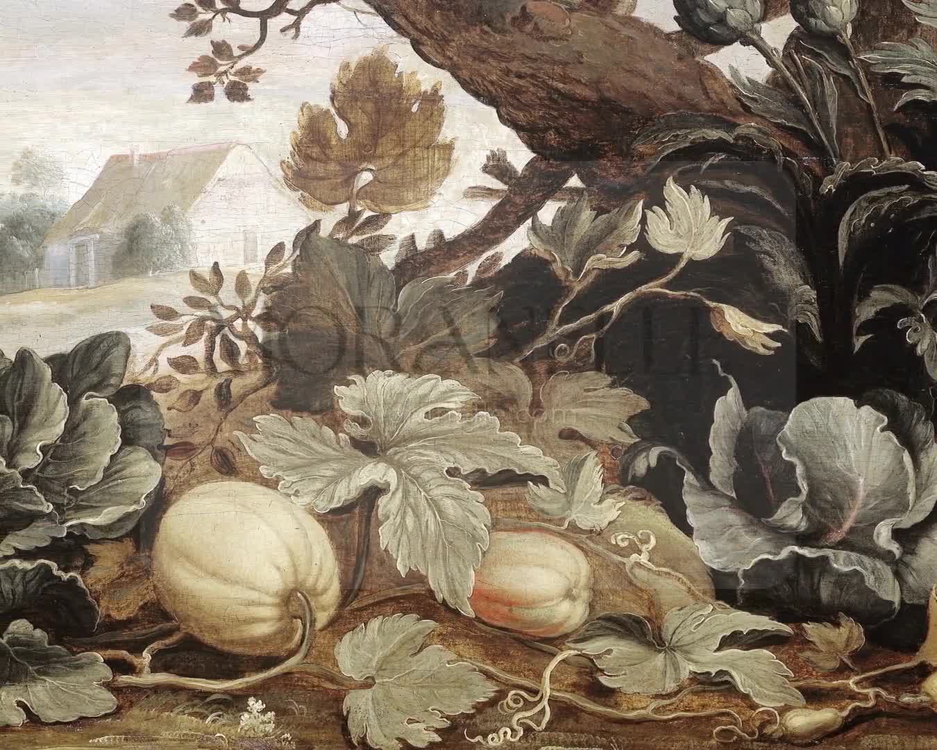 Abraham Bloemaert, Landschap met groenten en vruchten op de voorgrond – short video preview showing how the painting appears on Samsung Frame TV.