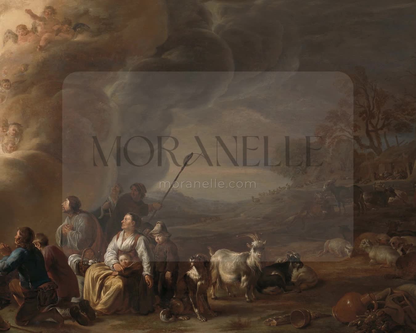 Cornelis Saftleven, The Annunciation to the Shepherd – short video preview showing how the painting appears on Samsung Frame TV.