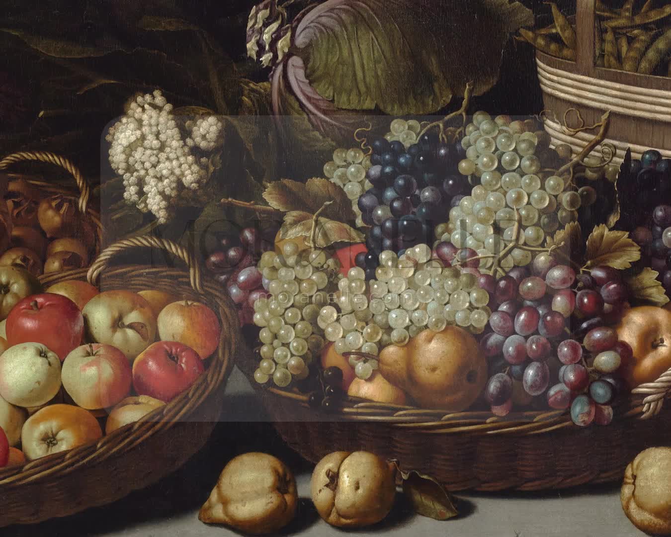Floris van Schooten, Still life with fruits and vegetables with Christ in Emmaus – short video preview showing how the painting appears on Samsung Frame TV.