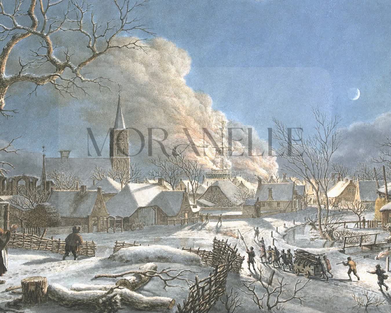 Jacob Cats Winter nacht en vuur - short video preview showing how the painting appears on Samsung Frame TV.