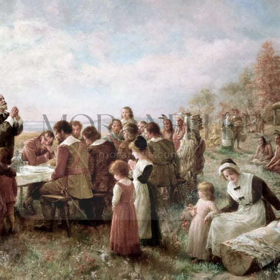 Jennie Augusta Brownscombe, The first thanksgiving at Plymouth - short video preview showing how the painting appears on Samsung Frame TV.