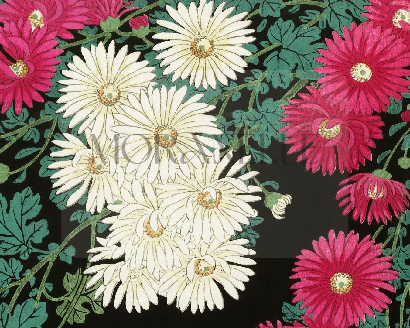 Ohara Koson, Running Water and Chrysanthemums - short video preview showing how the painting appears on Samsung Frame TV.